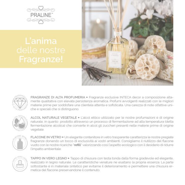 Diffusore di Fragranza MIllefoglie & Baccelli di Vaniglia - PRALINE - immagine 3